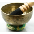 390 grammos hangtál tibeti mantrás 7 fémből zöld színű brokáttal