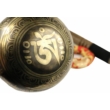 494 grammos tibeti mantrás hangtál 7 fémből piros színű brokáttal és ütővel - videoval