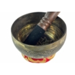 431 grammos tibeti mantrás hangtál 7 fémből készült, piros brokáttal - videoval
