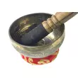 274 grammos tibeti mantrás hangtál 7 fémből készült, piros brokáttal - videoval