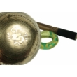 346 grammos tibeti mantrás hangtál 7 fémből készült, zöld brokáttal - videoval