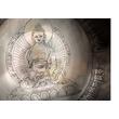 1061 grammos Amithaba Buddha hangtál tibeti mantrás 7 fémből piros színű brokáttal - videoval