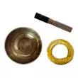 663 grammos tibeti mantrás hangtál 7 fémből sárga brokát alátéttel - videoval