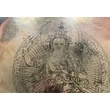 Manjushri tibeti mantrás hangtál 7 fémből sárga színű brokáttal és ütővel - videoval