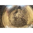 Manjushri tibeti mantrás hangtál 7 fémből sárga színű brokáttal és ütővel - videoval