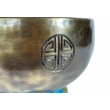 Telihold tibeti hangtál 7 fémből bőrrel bevont fa ütővel, türkiz brokát alátét gyűrűvel - videoval