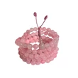 Rózsakvarc mala holdkő osztóval 108 szemes 88 cm kerületű