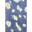 Napoleonkék alapon apró virágmintás 100% valódi hernyóselyem sál 50x180cm