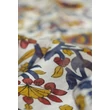 Liliomfehér alapon virágmintás 100% valódi hernyóselyem sál 50x180cm