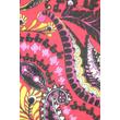 Bársonyvörös alapon óriás paisley mintás 100% valódi hernyóselyem sál 50x180cm