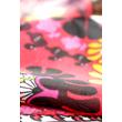 Bársonyvörös alapon óriás paisley mintás 100% valódi hernyóselyem sál 50x180cm