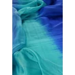 Türkizkék és tengerészkék 100% valódi hernyóselyem sál 50x180cm