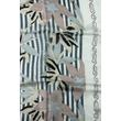 Gyöngyházfehér alapon mintás 100% valódi hernyóselyem sál 50x180cm