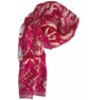 Schiaparelli rózsaszín alapon mintás 100% valódi hernyóselyem sál 50x180cm