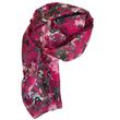 Magenta alapon virágmintás 100% valódi hernyóselyem sál 50x180cm