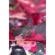 Magenta alapon virágmintás 100% valódi hernyóselyem sál 50x180cm