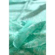 Vízzöld alapon mintás 100% valódi hernyóselyem sál 50x180cm