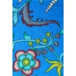 Pávakék alapon virágmintás 100% valódi hernyóselyem sál 50x180 cm