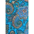 Kobaltkék alapon paisley mintás 100% valódi hernyóselyem sál 100x180 cm