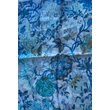 Kristálykék alapon mintás 100% valódi hernyóselyem sál 50x180 cm