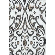 Habfehér alapon bársonyfekete és szépiabarna mintás 100% valódi hernyóselyem sál 50x180 cm