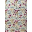 Liliomfehér alapon virágmintás 100% valódi hernyóselyem sál 50x180 cm