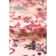 Flamingórózsaszín alapon mintás 100% valódi hernyóselyem sál 50x180 cm