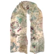 Bahama-beige alapon mintás 100% valódi hernyóselyem sál 50x180 cm