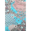 Harmarfehér alapon mintás 100% valódi hernyóselyem sál 50x180 cm