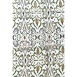 Hermelinfehér alapon szaharasárga és angolzöld mintás 100% valódi hernyóselyem sál 50x180 cm