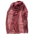 Leopárdmintás burgundyvörös és császársárga színű 100% valódi hernyóselyem sál 50x180 cm