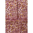 Leopárdmintás burgundyvörös és császársárga színű 100% valódi hernyóselyem sál 50x180 cm