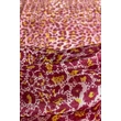 Leopárdmintás burgundyvörös és császársárga színű 100% valódi hernyóselyem sál 50x180 cm