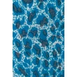 Leopárdmintás curacaokék és delfinszürke színű 100% valódi hernyóselyem sál 50x180 cm