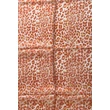 Leopárdmintás téglavörös és barokksárga színű 100% valódi hernyóselyem sál 50x180 cm