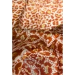 Leopárdmintás téglavörös és barokksárga színű 100% valódi hernyóselyem sál 50x180 cm