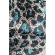 Hermelinfehér alapon leopárdmintás 100% valódi hernyóselyem sál 50x180 cm