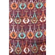 Burgundivörös alapon mintás 100% valódi hernyóselyem sál 50x180 cm