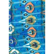 Cölinkék alapon mintás 100% valódi hernyóselyem sál 50x180 cm