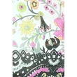 Orchideafehér alapon obszidiánfekete bordűrös virágmintás 100% valódi hernyóselyem sál 100x180 cm
