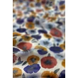 Hermelinfehér alapon virágmintás 100% valódi hernyóselyem sál 100x180 cm