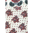 Orchideafehér alapon asztroszürke és bársonypiros mintás 100% valódi hernyóselyem sál 100x180 cm