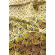 Mustársárga alapon mintás 100% valódi hernyóselyem sál 100x180 cm