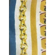 Mustársárga alapon mintás 100% valódi hernyóselyem sál 100x180 cm