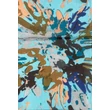 Lagúnakék alapon mintás 100% valódi hernyóselyem sál 100x180 cm