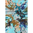 Lagúnakék alapon mintás 100% valódi hernyóselyem sál 100x180 cm