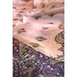Flamingórózsaszín alapon paisley mintás 100% valódi hernyóselyem sál 100x180 cm