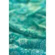Kolibrizöld alapon mintás 100% valódi hernyóselyem sál 100x180 cm