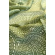 Rezedazöld alapon mintás 100% valódi hernyóselyem sál 100x180 cm