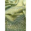 Rezedazöld alapon mintás 100% valódi hernyóselyem sál 100x180 cm